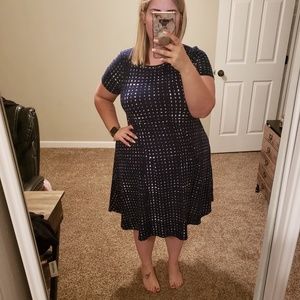 Lularoe Blue and White Carly XS